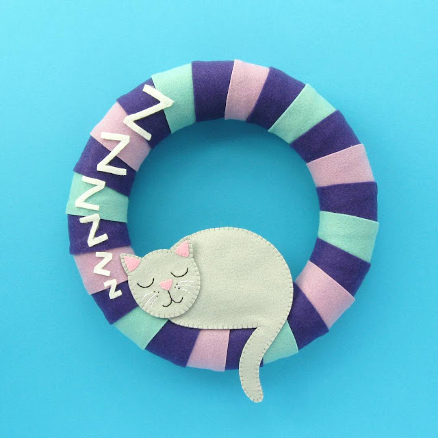Cute Felt Cat Wreath Tutorial Cute Felt Cat Wreath Tutorial