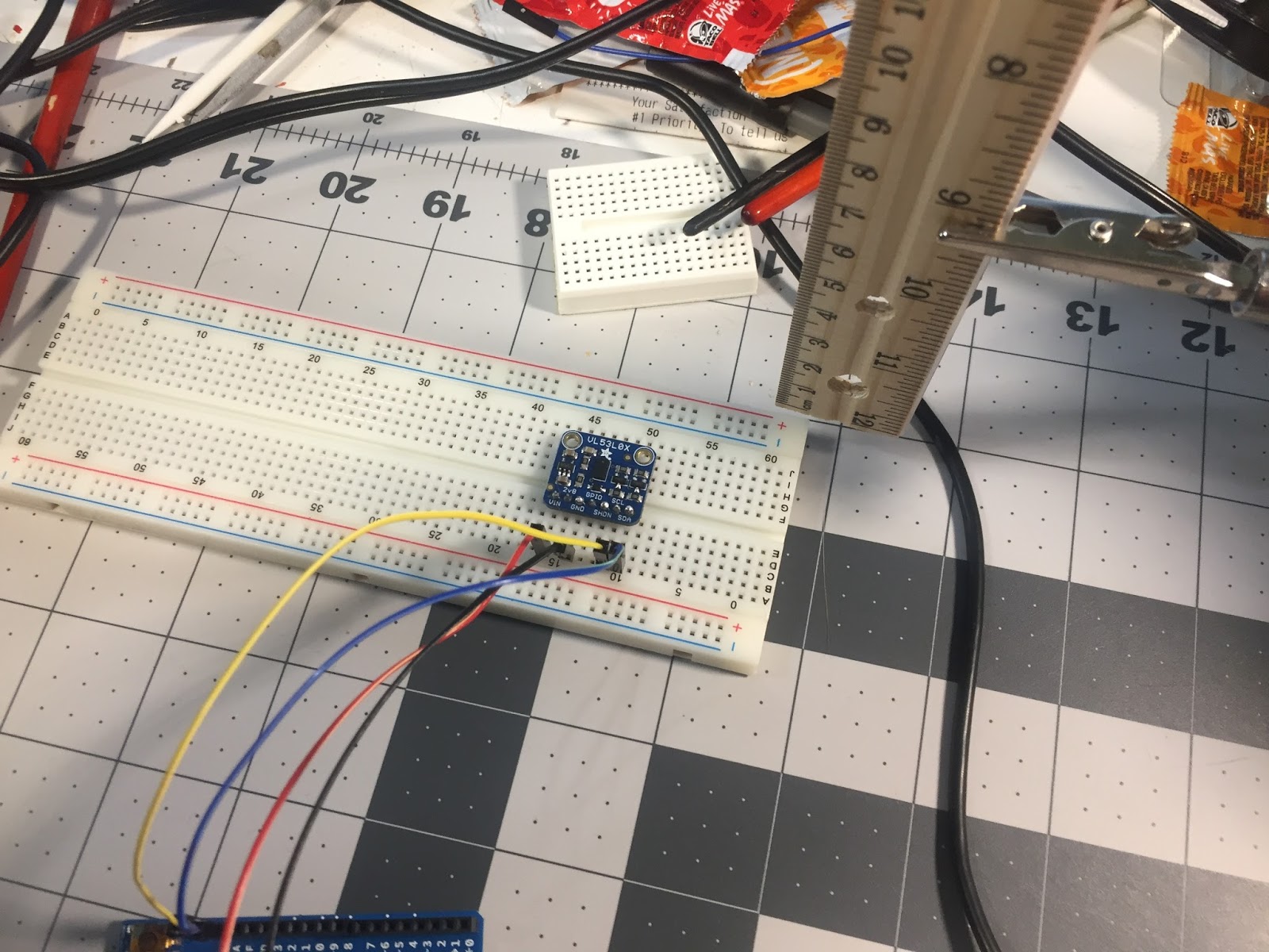 I, Bioloid Adafruit VL53L0X MicroLIDAR Distance Sensor Accuracy Test