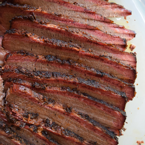 Sliced smoked brisket featuring Chairman Reserve Angus