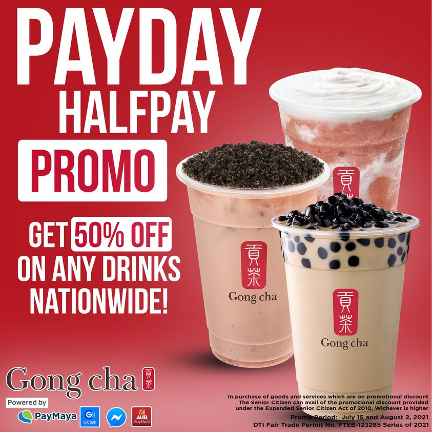 Manila Shopper Gong cha 50 OFF on any Drinks Promo