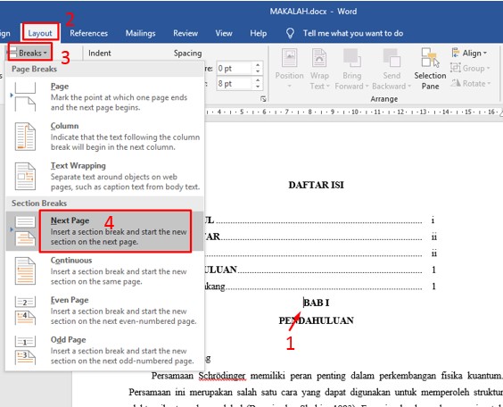 Cara Membuat Nomor Halaman Berbeda Di Microsoft Word Cara Membuat Nomor Halaman Berbeda Di Microsoft Word