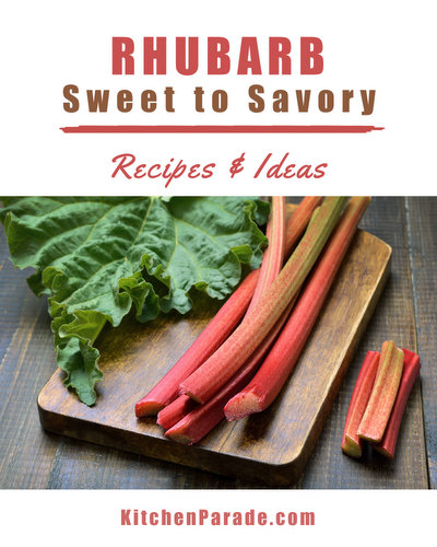 Rhubarb Recipes ♥ KitchenParade.com, sweet to savory. Muffins, cake, pie, cobbler, jam, jelly, smoothies and more.