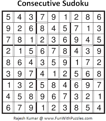 Consecutive Sudoku (Fun With Sudoku #100)