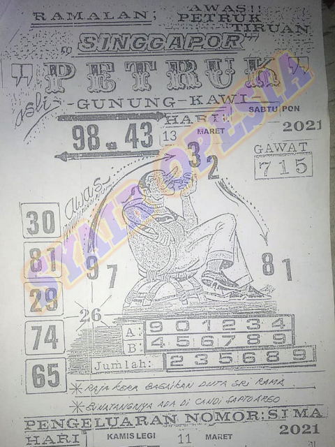 Syair Sgp Hari Ini Sabtu 13 Maret 2021 Opesia Official