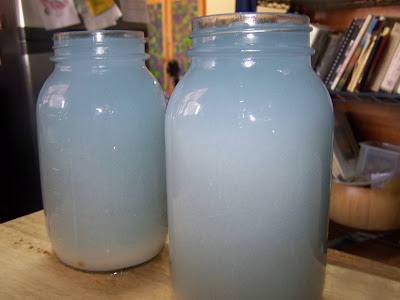 Homemade fabric softener in jars