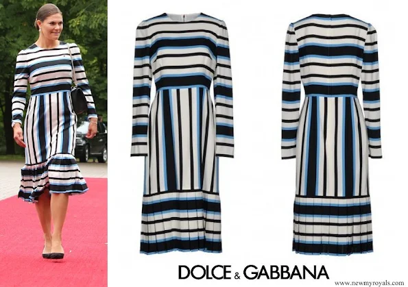 Crown Princess Victoria wore Dolce and Gabbana 3-4 length dress