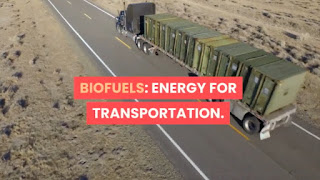 Image shows one advantage of biofuel as an energy source for transport.