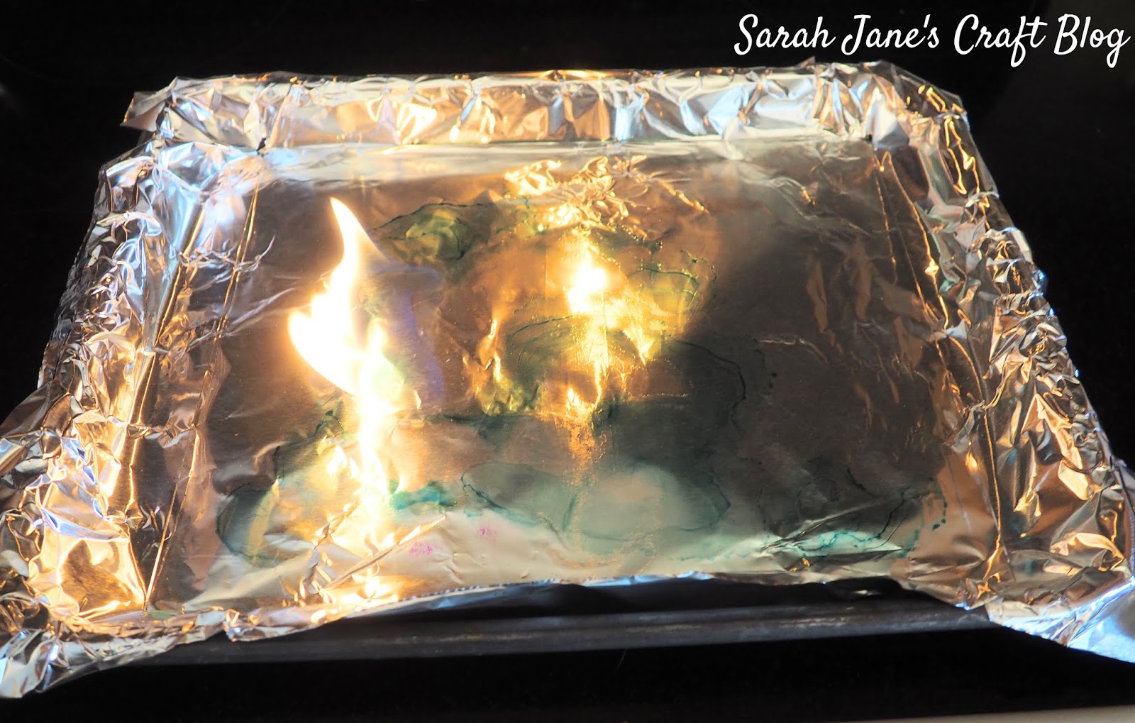 Flamed Alcohol Ink on Framed Glass