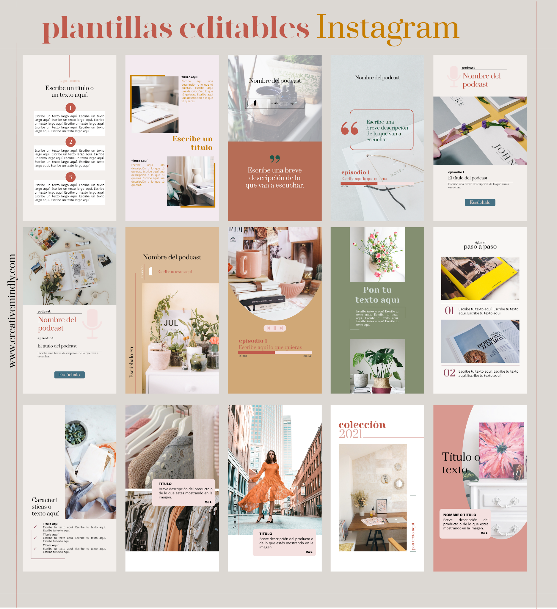 plantillas editables instagram historias stories