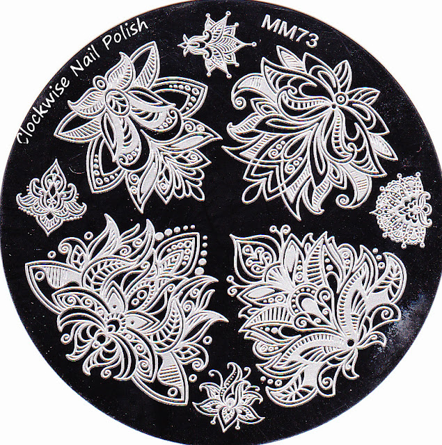 The Clockwise Nail Polish: Messy Mansion MM 73 Stamping Plate Review