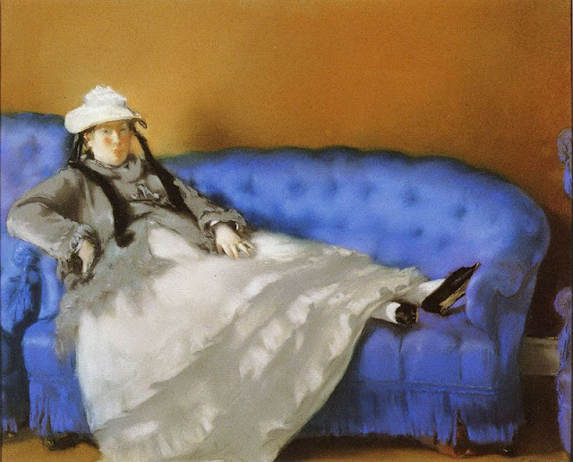 Madame Manet on a Blue Sofa