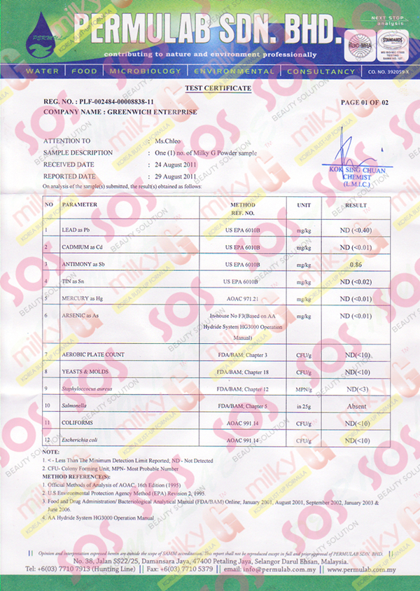 milkyG Korea Bust-Up Formula: Keterangan Produk (Malay)