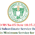 GO SM No 85 TS Subordinate Service Rules Minimum Service For promotion