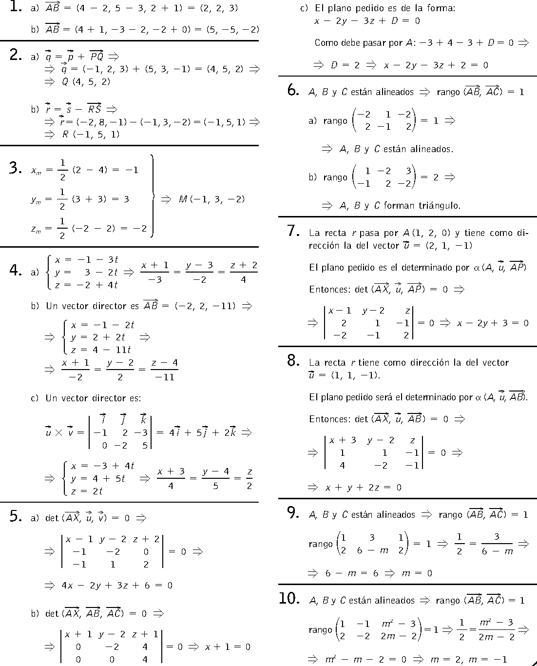 Ecuaciones De Rectas Y Planos Ejercicios Resueltos Matematicas 2 Bachillerato Pdf