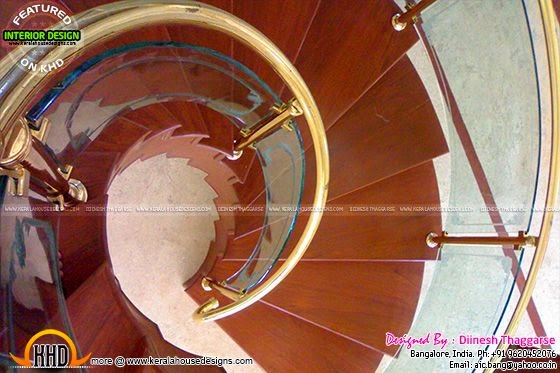 Spiral wooden stair