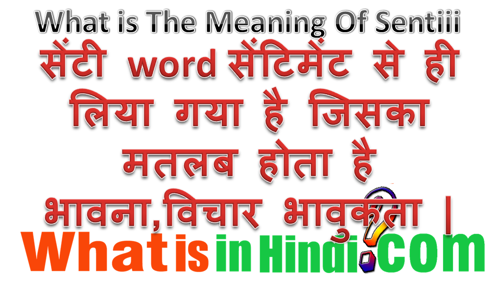 Senti का मतलब क्या होता है What is the meaning of Senti in Hindi