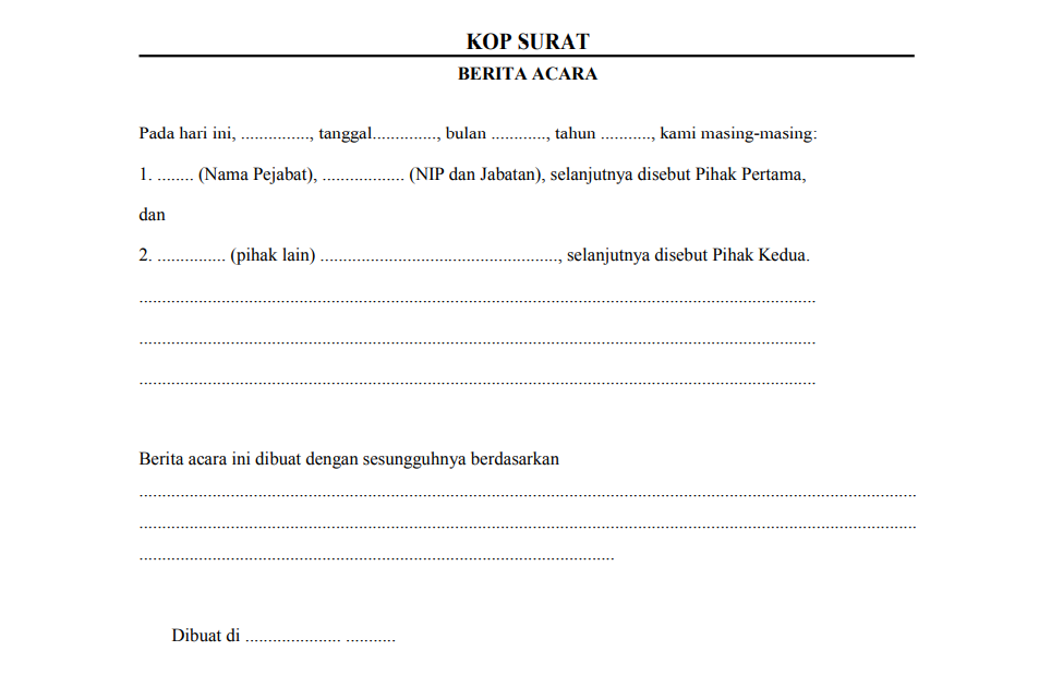 Contoh Format Berita Acara Rapat Sekolah - antapedia.com