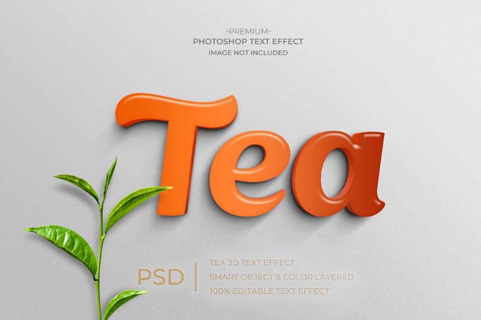 Tea 3d Mockup Text Style Effect