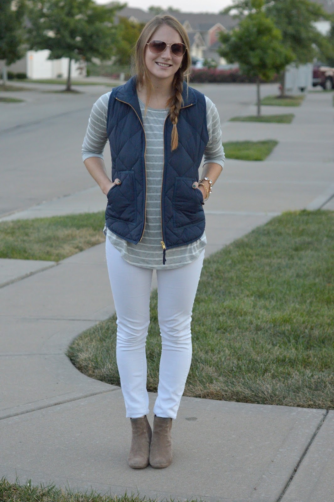 wearing white jeans in winter