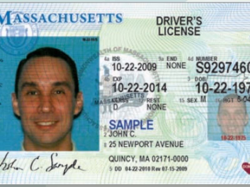 License ended. Massachusetts Driver License. Massachusetts Driver License back.