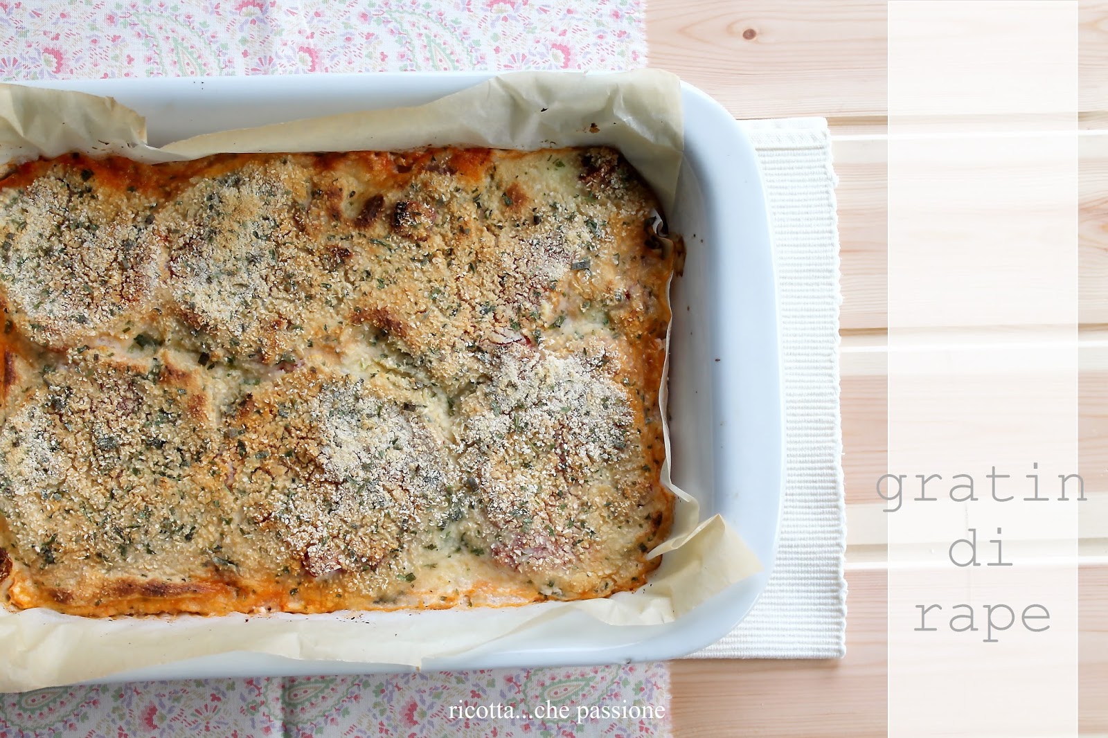 gratin di  rape alle erbe aromatiche 