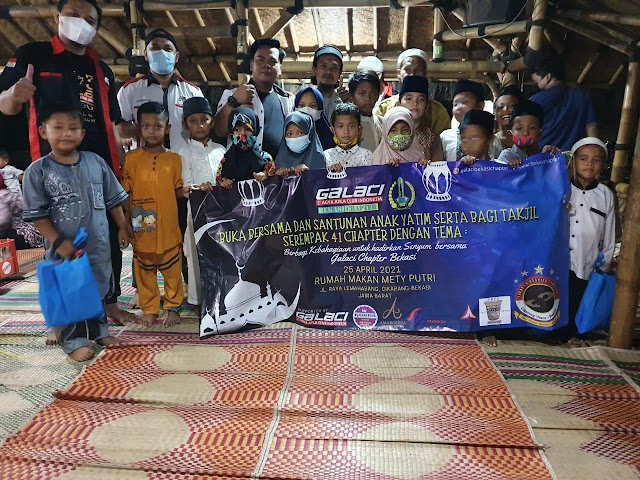 KEGIATAN Buka Bersama serta santunan anak yatim dan bagi takjil serempak 41 chapter se-Indonesia