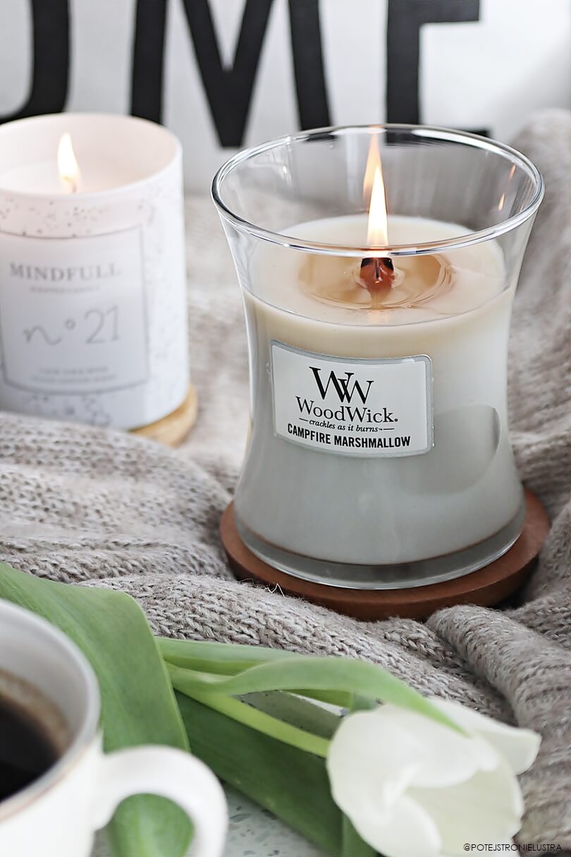 Świeca WoodWick Campfire Marshmallow najlepszy zapach pianek z