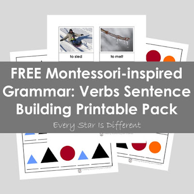 FREE Montessori-inspired Grammar: Verbs Sentence Building Printable Pack