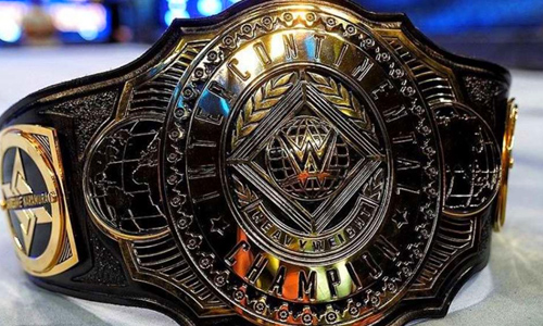 Close up of 2019 WWE Intercontinental Championship belt