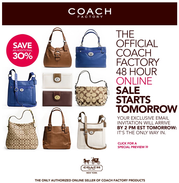 Coach Factory Online Sale Invitation 2012