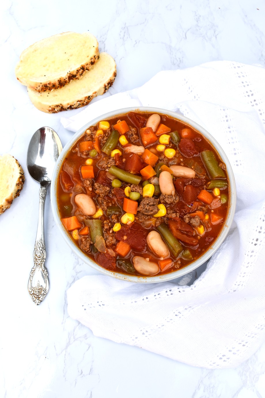 Beef Vegetable Soup with Beans