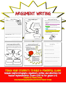 Common Core Argument Writing with Visual Aids & Graphic Organizers