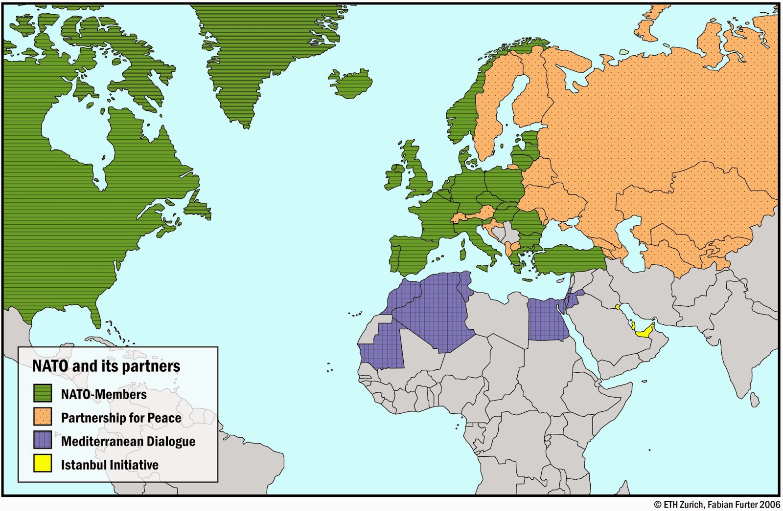 Карта мира нато со странами