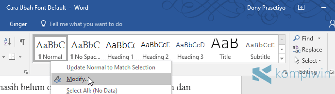 cara memodifikasi tampilan microsoft word