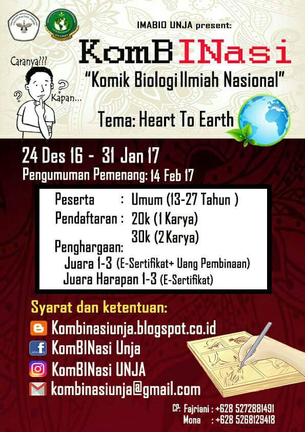 Lomba Komik Biologi Ilmiah Nasional Kombinasi 2017 Info Lomba 2021 Terbaru