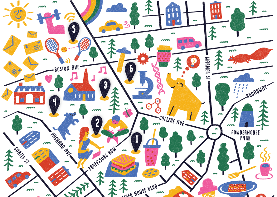 I Draw Maps Illustrated Campus Map of Tufts University in Medford