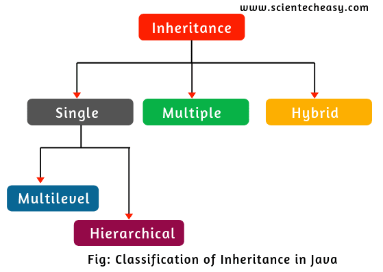 types of inheritance in java with example scientech easy types of inheritance