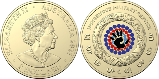 Australia 2 dollars 2021 - Indigenous Military Service