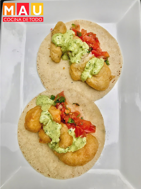 mau cocina de todo tacos de camaron pescado rebosado tacofish capeado cerveza receta facil