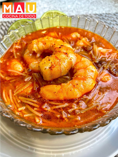 mau cocina de todo recetas sopa de fideo con camarones chorizo caldo