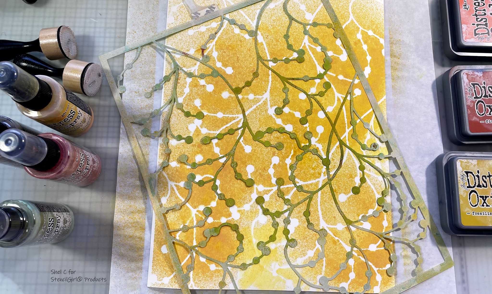 StencilGirl Talk 'One Sheet Wonder' Card Making with Stencils & Inks