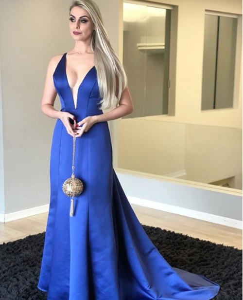 vestidos longo liso simples para festa