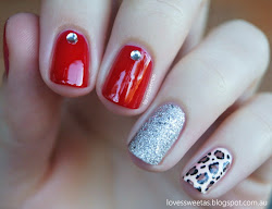 rhinestones nail leopard nails sweet