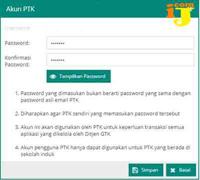username password PTK