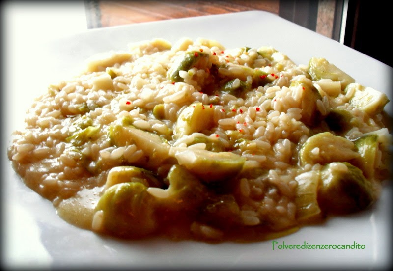 risotto ai cavolini di bruxelles e gorgonzola