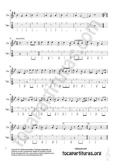 2 Tablatura y Partitura de Ukele Popurrí 15 La Tarara, De los 4 Muleros y Con el Vito Tablature Sheet Music for Ukelele Music Scores Tabs
