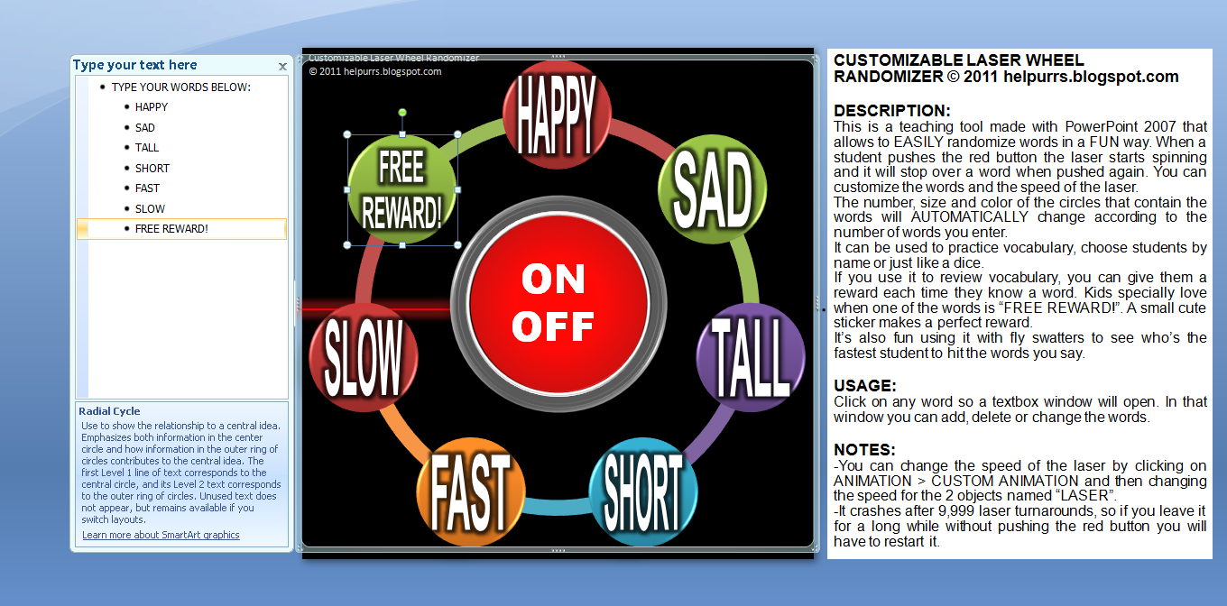  helpurrs customizable laser wheel randomizer powerpoint tool