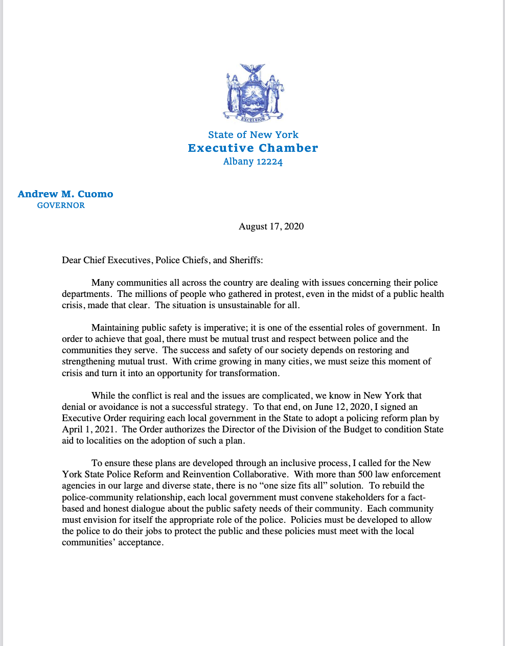 NYS Police Reform & Reinvention CollaborativeExecutive Order 203 NBHF