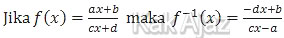Rumus invers fungsi berbentuk pecahan