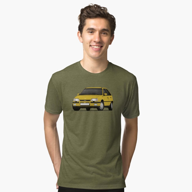 Yellow Opel Kadett GSi 16V - 80's hot hatch T-shirt